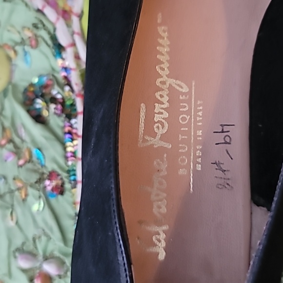 Salvatore Ferragamo Vintage 80's Ballet Flats w/ Signature Vara Bows Sz 9 - Picture 3 of 8